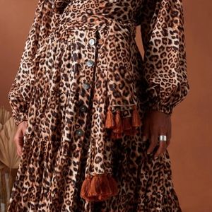 Erika Pena LEOPARD Rumba Tassle Belt